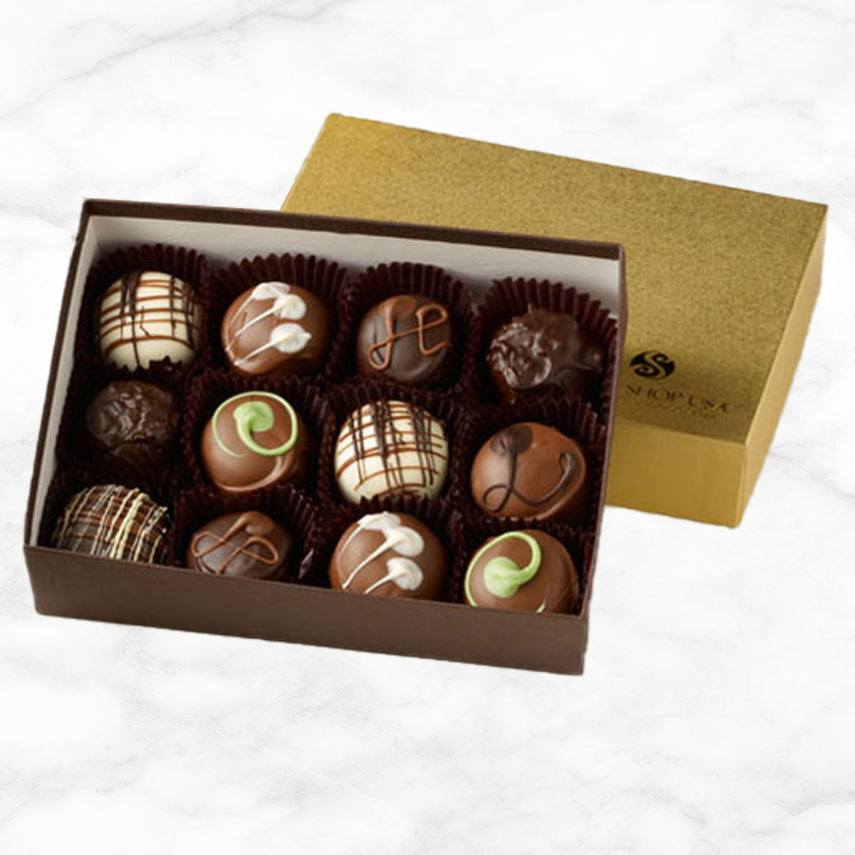 Sweet Shop USA 12 Piece Truffle Assorted Chocolate Box